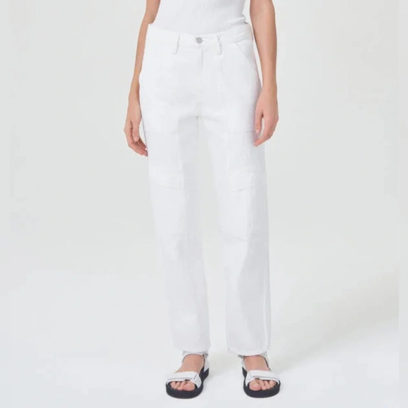 Agolde Denim - NWOT AGOLDE Cooper Cargo Jeans Milkshake White Denim Casual Women’s 25